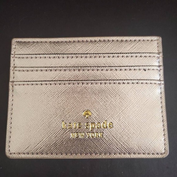 kate spade Handbags - Kate Spade Gold Glitter Card Holder
